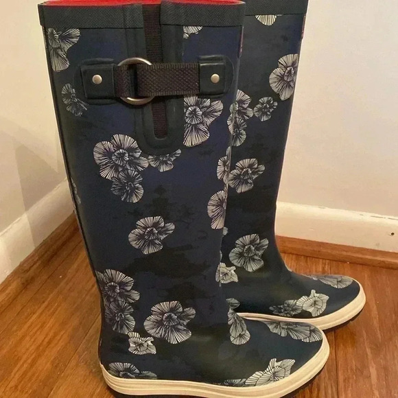 Helly Hansen new blue floral tall rain boots size 6 - Picture 4 of 8